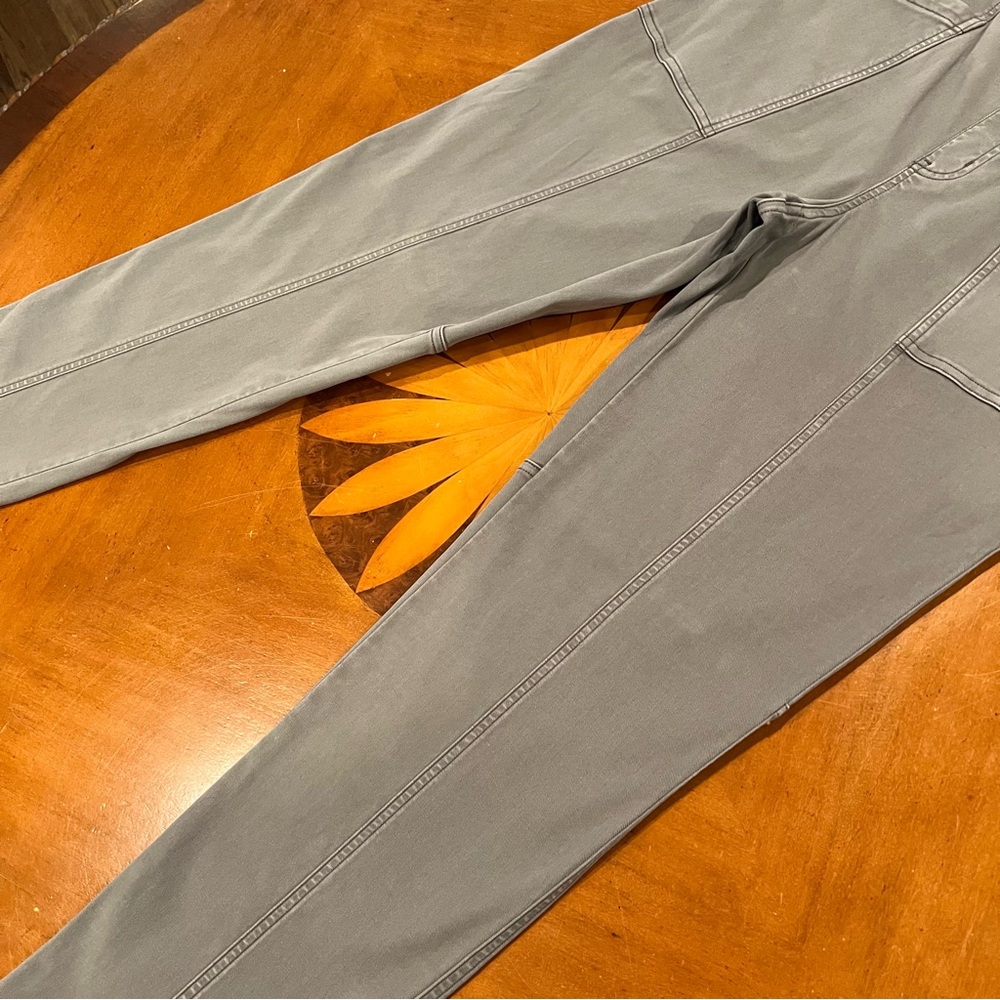 SPANX Stretch Twill Straight Leg Pant Hazy Blue Gray Large Pull On Relaxed - Picture 6 of 16